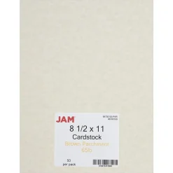 Outlet Parchment 65 lb. Cardstock Paper, 8.5" x 11", Brown, 250 Sheets/Ream (96700100B) Card Stock