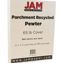 Clearance Parchment 65 lb. Cardstock Paper, 8.5" x 11", Pewter Gray, 250 Sheets/Ream (96600800B) Card Stock