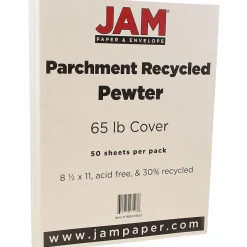 Online Parchment 65 lb. Cardstock Paper, 8.5" x 11", Pewter Gray, 50 Sheets/Ream (96600800) Card Stock