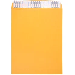 JAM Paper Peel & Seal Kraft Open End #15 1/2 Catalog Envelope, 12" x 15 1/2", Brown, 500/Pack (13034236C)* Catalog