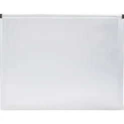 JAM Paper Plastic Envelopes with Zip Closure, Letter Size, Clear, 12/Pack (218Z1CL)* Business