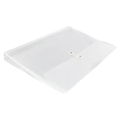 JAM Paper Plastic Envelopes with Button and String Tie Closure, Legal Size, Clear, 12/Pack (219B1CL)* Business