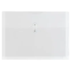 JAM Paper ® Plastic Envelopes with Button and String Tie Closure, Letter Size, Clear, 12/Pack (218B1CL)* Business