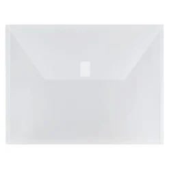 JAM Paper ® Plastic Envelopes with Hook & Loop Closure, Letter Size, Clear, 12/Pack (218V0CL)* Business