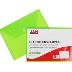 JAM Paper Plastic File Pocket, Letter Size, Assorted, 6/Pack (218V0ASSRT)* Business