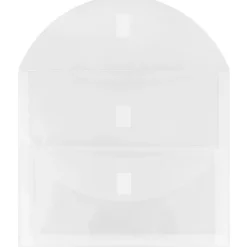 JAM Paper Plastic Multi-Pocket Envelopes with Hook & Loop, 2 Pockets, Letter Booklet, 9.5 x 11.5, Clear, 12/Pack (B35218)* Business