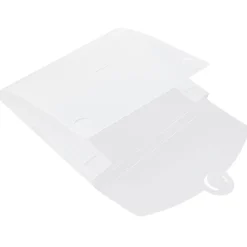 JAM Paper Plastic Portfolio Case with Circular Tuck Flap Closure, Clear Frost, 24/Carton (3788B)