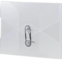 JAM Paper Plastic Portfolio Case with Drawstring Closure, Clear Frost (354609)