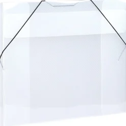 JAM Paper Plastic Portfolio Case with Elastic Closure, Clear (6102 001)