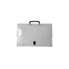 JAM Paper ® Plastic Portfolio Briefcase with Handles, Small, 10 x 15 x 2, Clear Grid, Sold Individually (2015 001)