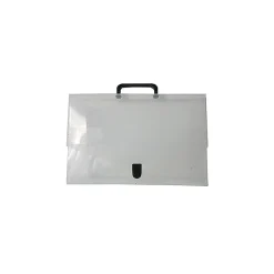 JAM Paper ® Plastic Portfolio Briefcase with Handles, Small, 10 x 15 x 2, Clear Grid, Sold Individually (2015 001)