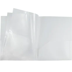 JAM Paper 6-Pocket Heavy Duty Plastic Folders, Clear, 2/Pack (389MP6cl)