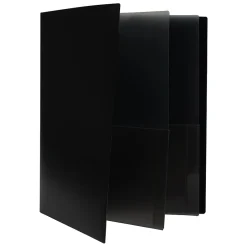 JAM Paper 6-Pocket Heavy Duty Plastic Folders, Black, 2/Pack (389MP6bl) Clearance