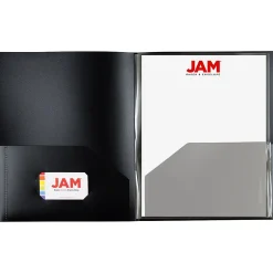 JAM Paper 6-Pocket Heavy Duty Plastic Folders, Black, 2/Pack (389MP6bl) Clearance