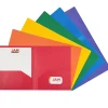 JAM Paper 2-Pocket Plastic Folders, Multicolored, Assorted Primary, 12/Pack (383HRGBYOPA) Hot