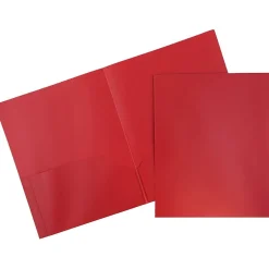 JAM Paper POP 2-Pocket Plastic Presentation Folder, Red, 6/Pack (382EREDD) New