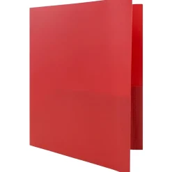 JAM Paper POP 2-Pocket Plastic Presentation Folder, Red, 6/Pack (382EREDD) New