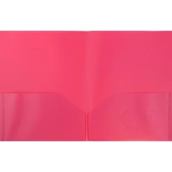 JAM Paper POP 2-Pocket Plastic Folders, Fuchsia Hot Pink, 6/Pack (382Efud) Hot