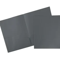 JAM Paper POP 2-Pocket Portfolio Plastic Folder, , 96/Box (382EGYB) Gray Clearance