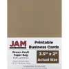 Discount ® Printable Business Cards, 3 1/2 x 2, Brown Kraft Paper Bag Recycled, 100/Pack (22128339) Business Cards