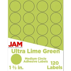 JAM Paper Round Label Seals, 1 2/3" Diameter, , 24 Labels/Sheet, 5 Sheets/Pack (147627049)* Shipping Labels