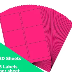 JAM Paper Shipping Labels, 3 1/3" x 4", , 6 Labels/Sheet, 20 Sheets/Pack (354328046)* Shipping Labels