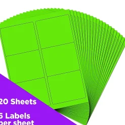 JAM Paper Shipping Labels, 3 1/3" x 4", , 6 Labels/Sheet, 20 Sheets/Pack (354328037)* Shipping Labels