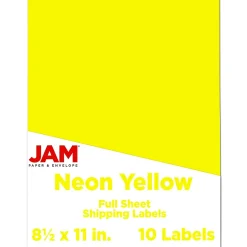 JAM Paper Shipping Labels, 8 1/2" x 11", , 1 Label/Sheet, 10 Labels/Pack (337628611)* Shipping Labels