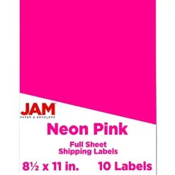 JAM Paper Shipping Labels, 8 1/2" x 11", , 1 Label/Sheet, 10 Labels/Pack (337628614)* Shipping Labels