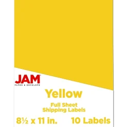JAM Paper Shipping Labels, 8 1/2" x 11", , 1 Label/Sheet, 10 Labels/Pack (337628610)* Shipping Labels