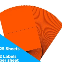 JAM Paper Shipping Labels, Half Page, 5 1/2" x 8 1/2", , 2 Labels/Sheet, 25 Sheets/Pack (359429625)* Shipping Labels