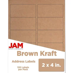 JAM Paper Shipping Labels, 2" x 4", , 10 Labels/Sheet, 12 Sheets/Pack (4513703)* Shipping Labels