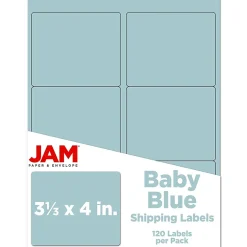 JAM Paper Shipping Labels, 3 3/8" x 4", , 6 Labels/Sheet, 20 Sheets/Pack (4052898)* Shipping Labels
