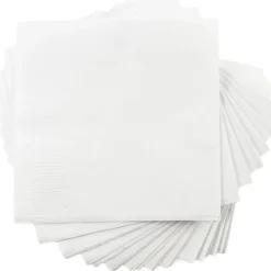Napkins<JAM Paper Small Beverage Napkins, 2-Ply, White, 600/Box (5255620731b)