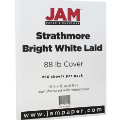 Sale Strathmore 88 lb. Cardstock Paper, 8.5" x 11", Bright White, 250 Sheets/Ream (301005B) Card Stock