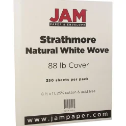 Discount Strathmore 80 lb. Cardstock Paper, 8.5" x 11", Natural White, 250 Sheets/Ream (301115B) Card Stock