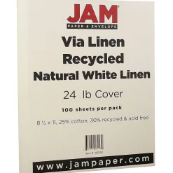 Best ® Strathmore 24lb Paper, 8.5 x 11, Natural White Linen, 100 Sheets/Pack (143530) Resume Paper