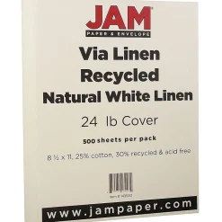 Hot ® Strathmore 24lb Paper, 8.5 x 11, Natural White Linen, 500 Sheets/Ream (143530B) Resume Paper