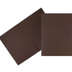 JAM Paper Two-Pocket Textured Linen Business Folders, Chocolate Brown, 50/Box(386LBRC) Sale