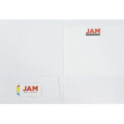 JAM Paper Two-Pocket Textured Linen Business Folders, , 6/Pack (95448D) White Sale