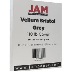 Sale ® Vellum Bristol 110lb Index Colored Cardstock, 8.5 x 11 Coverstock, Grey, 50 Sheets/Pack (16932846) Card Stock