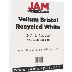 Outlet Vellum Bristol 67 lb. Cardstock Paper, 8.5" x 11", White, 50 Sheets/Pack (169834) Card Stock