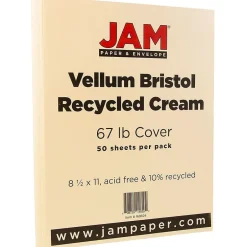 Outlet Vellum Bristol 67 lb. Cardstock Paper, 8.5" x 11", Cream, 50 Sheets/Pack (169824) Card Stock