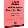 Hot Vellum Bristol 67 lb. Cardstock Paper, 8.5" x 11", Cherry Red, 50 Sheets/Pack (169823) Card Stock