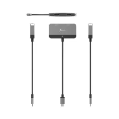 Usb Cables<j5create 0.66' USB-C to Dual HDMI Display Adapter, Space Gray/Black (JCA465)