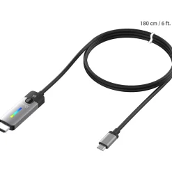 Usb Cables<j5create 6' USB-C to HDMI 2.1 8K Cable, M/M, Space Gray/Black (JCC157)