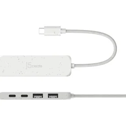 Usb Hubs<j5create Eco-Friendly 4-Port USB-C Hub, Pure White (JCH342EW)