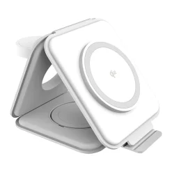 j5create Magnetic Wireless 3-in-1 Charging Station, White (JUPW3215)