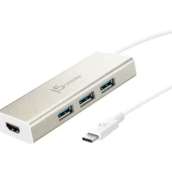 Usb Hubs<j5create 3-Port USB 3.0 Hub, Silver (JCH451)