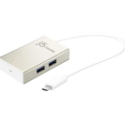 Usb Hubs<j5create 4-Port USB 3.0 Hub, Silver (JCH343US)